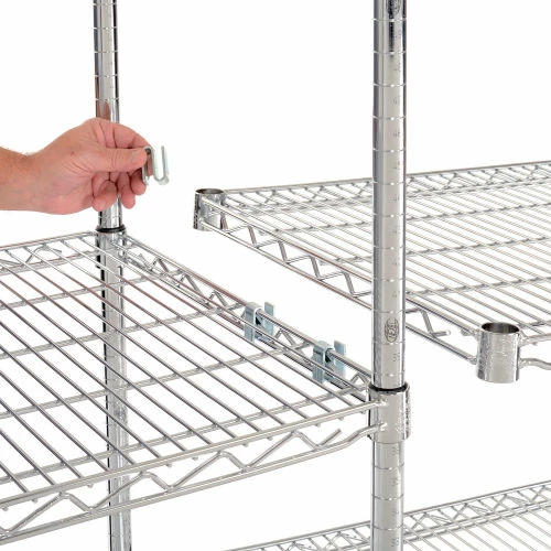 Nexel® Chrome, 4 Tier, Wire Shelving Add-On Unit, 30"W x 21"D x 54"H 3 Nexel® Chrome, 4 Tier, Wire Shelving Add-On Unit, 30"W x 21"D x 54"H - Image 3