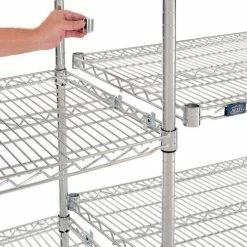 Nexel® Chrome, 4 Tier, Wire Shelving Add-On Unit, 48"W x 21"D x 54"H -Shelving Sales Store 796134 02