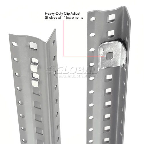 Global Industrial™ Steel Shelving 18 Ga 48"W x 24"D x 97"H Closed Clip 5 Shelves Starter 20 Global Industrial™ Steel Shelving 18 Ga 48"W x 24"D x 97"H Closed Clip 5 Shelves Starter - Image 20