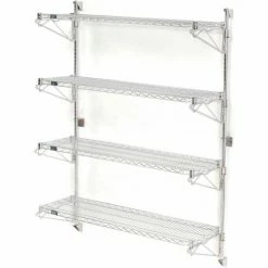 Nexel® Chrome Wall Mount Wire Shelving 72"W x 14"D x 63"H 4 - Shelf Starter -Shelving Sales Store 798200 13