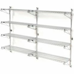 Nexel® Chrome Wall Mount Wire 4 Shelf Add-Ons, 72"W x 24"D x 63"H -Shelving Sales Store 798208 02 10