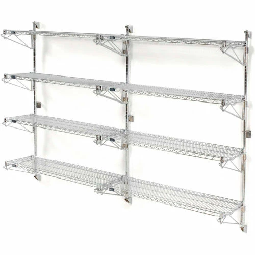 Nexel® Chrome Wall Mount Wire Shelving 72"W x 18"D x 63"H 4 - Shelf Add-On 5 Nexel® Chrome Wall Mount Wire Shelving 72"W x 18"D x 63"H 4 - Shelf Add-On - Image 5