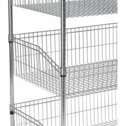 Nexel® Chrome, 4 Tier, Wire Shelf Basket Starter Unit, 36"W x 18"D x 63"H -Shelving Sales Store 798475 02 2