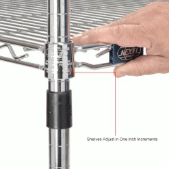 Nexel® Chrome, 4 Tier, Wire Shelving Starter Unit, 36"W X 18"D X 74"H -Shelving Sales Store 798768NCIN 5wco