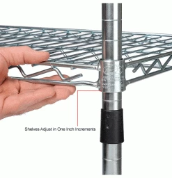 Nexel® Zinc Chromate, 4 Tier, Wire Shelving Starter Unit, 48"W x 18"D x 74"H -Shelving Sales Store 798769 5wco 3