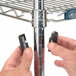 Nexel® Chrome, 4 Tier, Wire Shelving Starter Unit, 36"W X 18"D X 74"H -Shelving Sales Store 798777 05