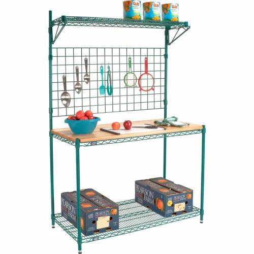 Nexel® Poly-Green® Industrial Food Prep Station, 48"W x 24"D x 74"H 1 Nexel® Poly-Green® Industrial Food Prep Station, 48"W x 24"D x 74"H