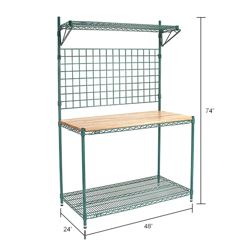 Nexel® Poly-Green® Industrial Food Prep Station, 48"W x 24"D x 74"H 8 Nexel® Poly-Green® Industrial Food Prep Station, 48"W x 24"D x 74"H - Image 8