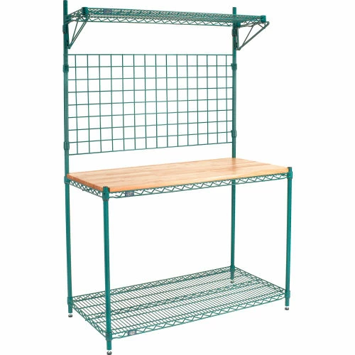 Nexel® Poly-Green® Industrial Food Prep Station, 48"W x 24"D x 74"H 2 Nexel® Poly-Green® Industrial Food Prep Station, 48"W x 24"D x 74"H - Image 2