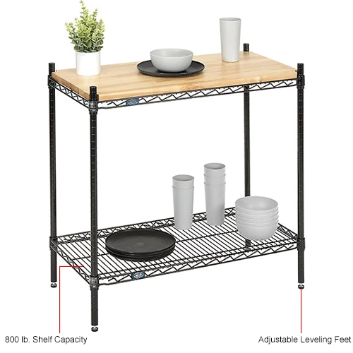 Nexel® Black Epoxy, 2 Tier, Display Unit, 36"W x 18"D x 34"H 4 Nexel® Black Epoxy, 2 Tier, Display Unit, 36"W x 18"D x 34"H - Image 4