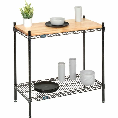 Nexel® Black Epoxy, 2 Tier, Display Unit, 36"W x 18"D x 34"H 2 Nexel® Black Epoxy, 2 Tier, Display Unit, 36"W x 18"D x 34"H - Image 2