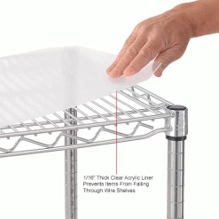 Nexel® Poly-Z-Brite®, 3 Tier, Single Station Microwave Shelving, 24"W x 18"D x 34"H -Shelving Sales Store 806449SIN 4wco