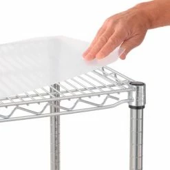 Nexel® Poly-Z-Brite®, 3 Tier, Single Station Microwave Shelving, 24"W x 18"D x 34"H -Shelving Sales Store 806449S 03