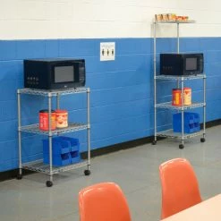 Nexel® Poly-Z-Brite®, 3 Tier, Single Station Microwave Shelving, 24"W x 18"D x 34"H -Shelving Sales Store 806449S 07