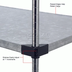 Nexel® S2472SZ Solid Galvanized Shelf 72"W x 24"D 25 Nexel® S2472SZ Solid Galvanized Shelf 72"W x 24"D -Shelving Sales Store 933CP30 3wco 1