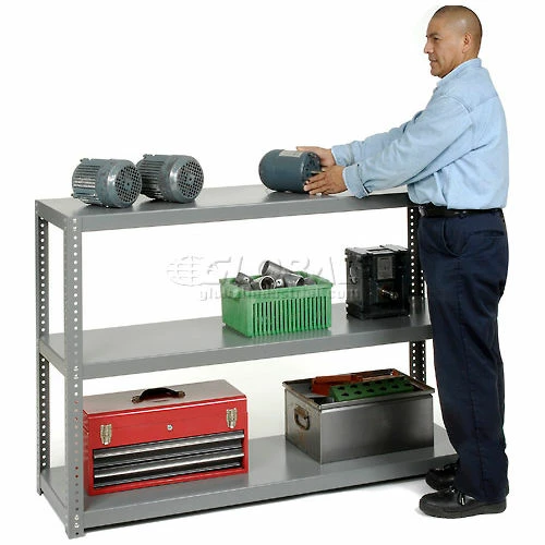 Global Industrial Extra Heavy Duty Shelving, 36"W x 24"D x 39"H, 3 Shelves, Gray 3 Global Industrial Extra Heavy Duty Shelving, 36"W x 24"D x 39"H, 3 Shelves, Gray - Image 3