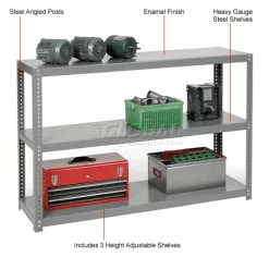 Global Industrial™ Extra Heavy Duty Shelving, 48"W x 24"D x 39"H, 3 Shelves, Gray -Shelving Sales Store 968602 1wco 3