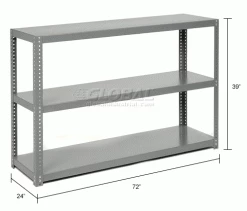 Global Industrial™ Extra Heavy Duty Shelving, 72"W x 24"D x 39"H, 3 Shelves, Gray -Shelving Sales Store 968606 dim