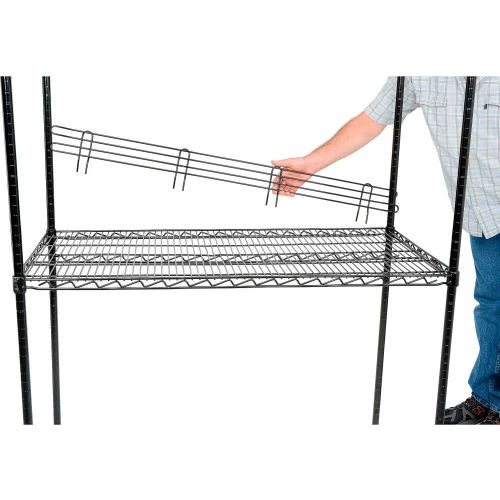 Nexel® Black Epoxy Wire Ledge, 36"W x 4"H 2 Nexel® Black Epoxy Wire Ledge, 36"W x 4"H - Image 2