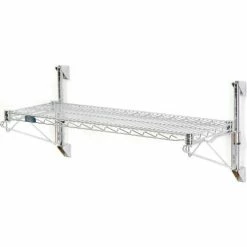 Nexel® Chrome Wall Mount Wire Shelving 72"W x 18"D x 14"H 1 - Shelf Starter 8 Nexel® Chrome Wall Mount Wire Shelving 72"W x 18"D x 14"H 1 - Shelf Starter -Shelving Sales Store B1136994 09 1