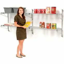Nexel® Chrome Wall Mount Wire Shelving 36"W x 18"D x 34"H 2 - Shelf Add-On