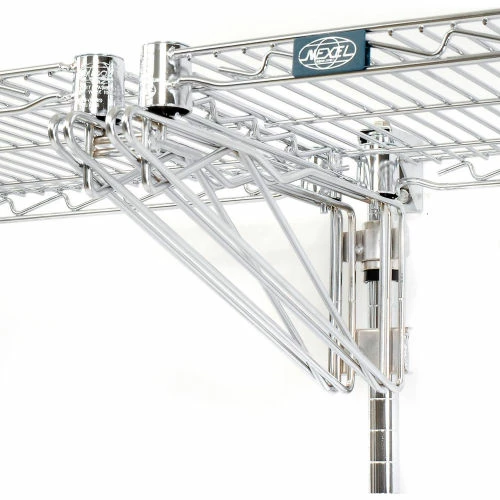 Nexel® Chrome Wall Mount Wire Shelving 48"W x 24"D x 34"H 2 - Shelf Add-On 3 Nexel® Chrome Wall Mount Wire Shelving 48"W x 24"D x 34"H 2 - Shelf Add-On - Image 3