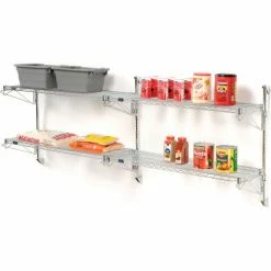 Nexel® Chrome Wall Mount Wire Shelving 48"W x 24"D x 34"H 2 - Shelf Add-On 8 Nexel® Chrome Wall Mount Wire Shelving 48"W x 24"D x 34"H 2 - Shelf Add-On -Shelving Sales Store B1137113 10 1