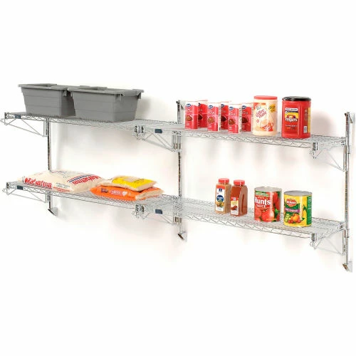 Nexel® Chrome Wall Mount Wire Shelving 48"W x 18"D x 34"H 2 - Shelf Add-On 4 Nexel® Chrome Wall Mount Wire Shelving 48"W x 18"D x 34"H 2 - Shelf Add-On - Image 4