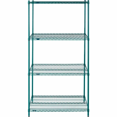 Nexel® Poly-Green®, 4 Tier, Wire Shelving Starter Unit, 42"W x 24"D x 86"H 3 Nexel® Poly-Green®, 4 Tier, Wire Shelving Starter Unit, 42"W x 24"D x 86"H - Image 3