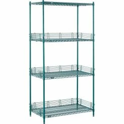 Nexel® Poly-Green®, 4 Tier, Wire Shelving Starter Unit, 42"W x 24"D x 86"H 33 Nexel® Poly-Green®, 4 Tier, Wire Shelving Starter Unit, 42"W x 24"D x 86"H -Shelving Sales Store B1137204 08
