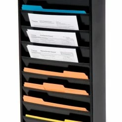 Global Industrial™ 11 Pockets - Medical Chart Hanging Wall File Holder - Black -Shelving Sales Store B170041 03 1