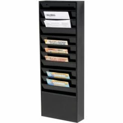 Global Industrial™ 11 Pockets - Medical Chart Hanging Wall File Holder - Black -Shelving Sales Store B170041 04 1