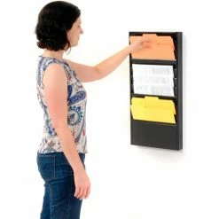 Global Industrial™ 10 Pockets - Medical Chart Hanging Wall File Holder - Black -Shelving Sales Store B170045 02