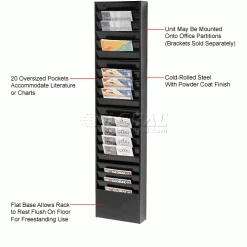 Global Industrial™ Medical Chart Hanging Wall File Holder, 20 Pockets, Black -Shelving Sales Store B170117 1wco