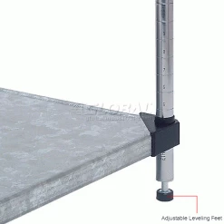 Nexel® Galvanized Steel, 4 Tier, Solid Shelving Starter Unit, 42"Wx24"Dx74"H -Shelving Sales Store B2679434IN 2wco