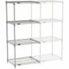 Nexel®, Nexelate®, Silver Epoxy, 4 Tier, Wire Shelving Add-On Unit, 24"W x 18"D x 54"H
