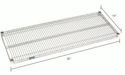 Nexel® S1430EP Nexelate® Wire Shelf 30"W x 14"D 14 Nexel® S1430EP Nexelate® Wire Shelf 30"W x 14"D -Shelving Sales Store B970053IN dim