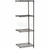 Nexel® Black Epoxy, 4 Tier, Wire Shelving Add-On Unit, 48"W x 24"D x 63"H