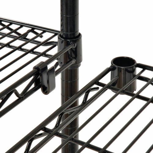 Nexel® Black Epoxy, 3 Tier, Wire Shelving Add-On Unit, 30"W x 18"D x 34"H 6 Nexel® Black Epoxy, 3 Tier, Wire Shelving Add-On Unit, 30"W x 18"D x 34"H - Image 6
