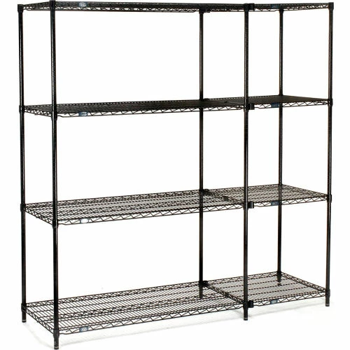 Nexel® Black Epoxy, 4 Tier, Wire Shelving Add-On Unit, 42"W x 24"D x 63"H 7 Nexel® Black Epoxy, 4 Tier, Wire Shelving Add-On Unit, 42"W x 24"D x 63"H - Image 7
