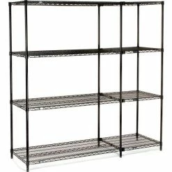 Nexel® Black Epoxy, 5 Tier, Wire Shelving Add-On Unit, 48"W x 14"D x 74"H -Shelving Sales Store B970143 06