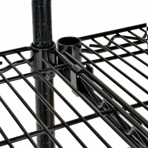 Nexel® Black Epoxy, 4 Tier, Wire Shelving Add-On Unit, 36"W x 24"D x 63"H 10 Nexel® Black Epoxy, 4 Tier, Wire Shelving Add-On Unit, 36"W x 24"D x 63"H - Image 10