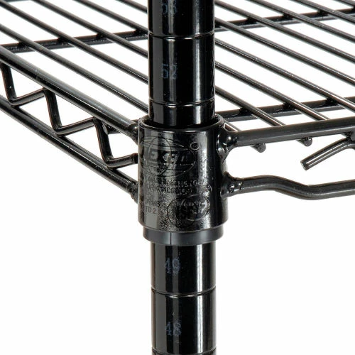 Nexel® Black Epoxy, 3 Tier, Wire Shelving Starter Unit, 24"W x 14"D x 34"H 4 Nexel® Black Epoxy, 3 Tier, Wire Shelving Starter Unit, 24"W x 14"D x 34"H - Image 4