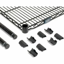 Nexel® Black Epoxy, 4 Tier, Wire Shelving Add-On Unit, 48"W x 24"D x 86"H -Shelving Sales Store B970173 03