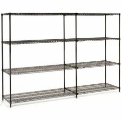 Nexel® Black Epoxy, 4 Tier, Wire Shelving Add-On Unit, 48"W x 24"D x 86"H -Shelving Sales Store B970173 06