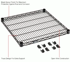 Nexel® S1824B Black Epoxy Wire Shelf 24"W x 18"D -Shelving Sales Store B970193IN 1wco