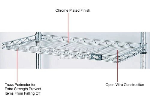 Nexel® CS1236C Chrome Cantilever Shelf 36"W x 12"D 6 Nexel® CS1236C Chrome Cantilever Shelf 36"W x 12"D - Image 6