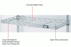 Nexel® CS1230C Chrome Cantilever Shelf 30"W x 12"D 14 Nexel® CS1230C Chrome Cantilever Shelf 30"W x 12"D -Shelving Sales Store CS1224C 1wco 5