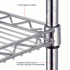 Nexel® CS1230C Chrome Cantilever Shelf 30"W x 12"D 16 Nexel® CS1230C Chrome Cantilever Shelf 30"W x 12"D -Shelving Sales Store CS1224C 3wco 5