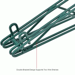 Nexel® Poly-Green® Double Arm Fixed Wall Bracket, 18" -Shelving Sales Store DAB18GZIN 3wco